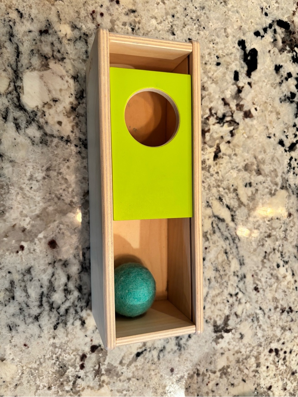 Lovevery Sliding top box from the thinker play kit